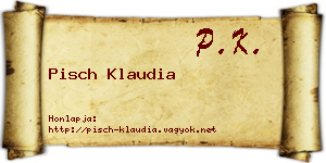 Pisch Klaudia névjegykártya